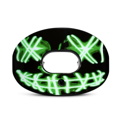 Battle Sports Oxygen Football Mouthguard | Maximum protection with a safe secure comfortable fit, Built-in airflow channels for easy breathing, No boiling required - color: Nightmare 3.0