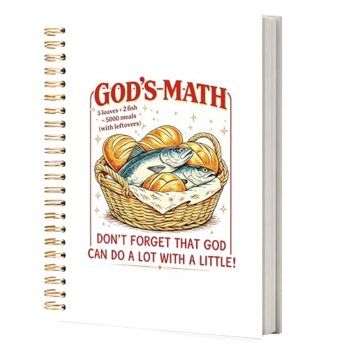 NATSUNO Jesus Christian Spiral Notebook Journal 5.5x8.3in - color: White God's Math Prayer