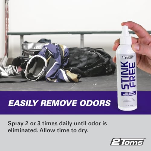 2Toms StinkFree Odor Eliminator Spray for Sweat & Shoes, 8 Oz, 2 Bottles | Odor Eliminating Spray for Smelly & Stinky Shoes & Athletic Gear - size: 8 Fl Oz (Pack of 2)