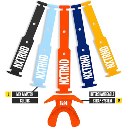 Nxtrnd One Pro Football Mouth Guard, Interchangeable Strap, Fits Adult & Youth (Orange) - color: Orange Pro