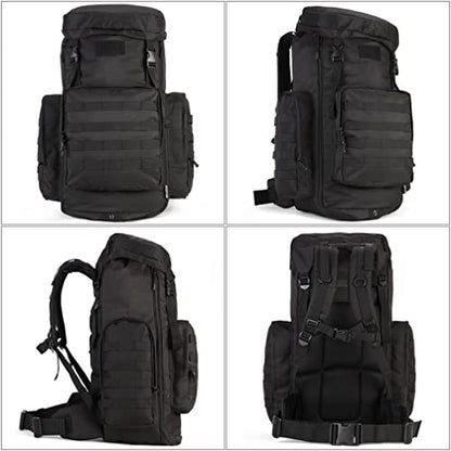 Hiking Backpack 70L Large 85L Tactical Backpack MOLLE Military Trekking Rucksack Black