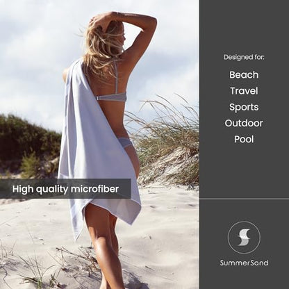 SummerSand Microfiber Beach Towel - Quick Dry, Sand Free - Compact and Lightweight for Travel - Recycled Materials - Travel Bag Included - Large Microfiber Towel (63x31.5in – Marble Sand) - color: Marble Sand