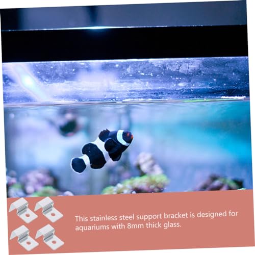 Yardwe 4Pcs Sturdy Stainless Steel Fish Tank Support Frame Aquarium Lid Holder for Glass Secure and Elegant Design for Fish Tank Covers