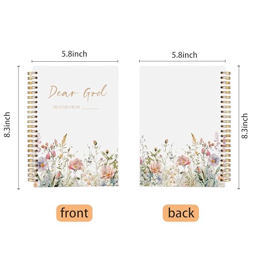 Floral Christian Notebook Journal - Dear God Prayer Journal,Christian Gifts for Women, Bible Journal Notebooks for Note Taking, Bible Journaling Notebook, Spiral Notebook 5.5x8.3 - color: 13-Christian-notebook