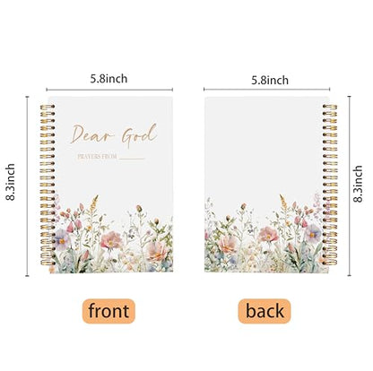 Floral Christian Notebook Journal - Dear God Prayer Journal,Christian Gifts for Women, Bible Journal Notebooks for Note Taking, Bible Journaling Notebook, Spiral Notebook 5.5x8.3 - color: 13-Christian-notebook