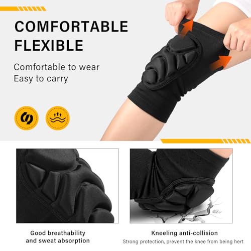 Haysandy 6 Pairs Knee Pads Bulk, Volleyball Breathable Knees Pads with Thick Sponge for Adult Youth Women Men Dancer Sport Training Workout Protector (Black,XL Size) - size: X-Large