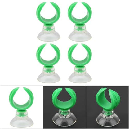 4 Pcs Green Aquarium Airline Tube Holders – Leaf Design Suction Cup Clips for 18-24mm Tubing, Adjustable Fish Tank Air Tube Clamps(L: 1.76cm) - size: L: 1.76cm