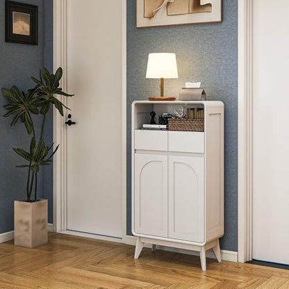 Kitchen Storage Cabinet, Buffet Cabinet with Doors and Adjustable Drawers, Modern Accent Sideboard Coffee Bar Cabinet for Living Room, Dining Room, Entryway, White - color: White