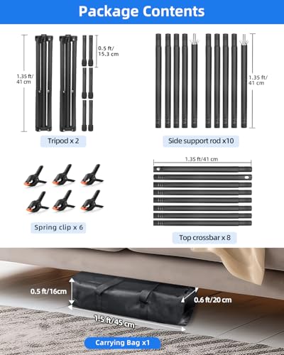 Hemmotop Backdrop Stand 10x8ft, Versatile Sizes Adjustable Banner Holder - size: 10x8ft