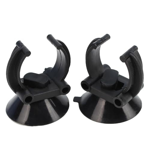 RLECS 8PCS Black Aquarium Heating Rod Suction Cup Fish Tank Air Hose Clamps PVC Pipe Clip Fits 1 Inch Standard Heater