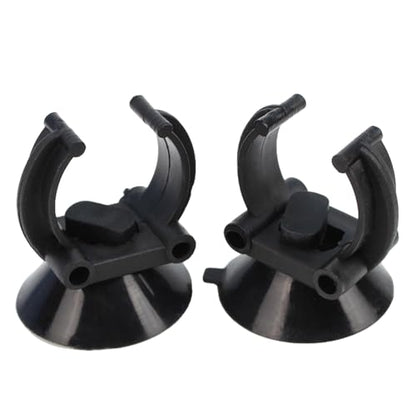 RLECS 8PCS Black Aquarium Heating Rod Suction Cup Fish Tank Air Hose Clamps PVC Pipe Clip Fits 1 Inch Standard Heater