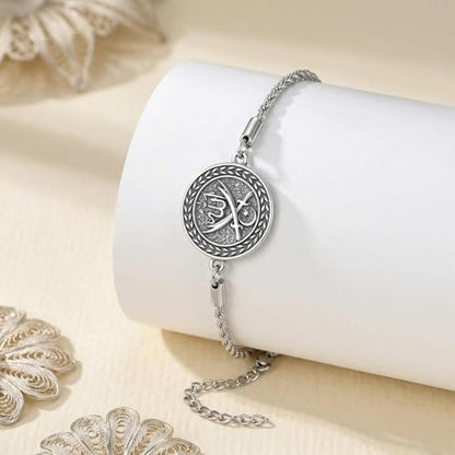PELOVNY Allah Bracelet 925 Sterling Silver Islam Allah Bracelet Islamic Muslim Religious Jewelry Gifts for Men Women - color: Allah Bracelet-04