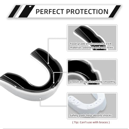 LPONJAR Moldable Sports Mouth Guard for Toddler Kids Youth, 5 Pack | Mouthguard with Case for Boys & Girls, Ideal for Football Lacrosse Hockey Basketball Boxing Taekwondo MMA Karate, Non-Braces - size: Small (under 7 Year old)