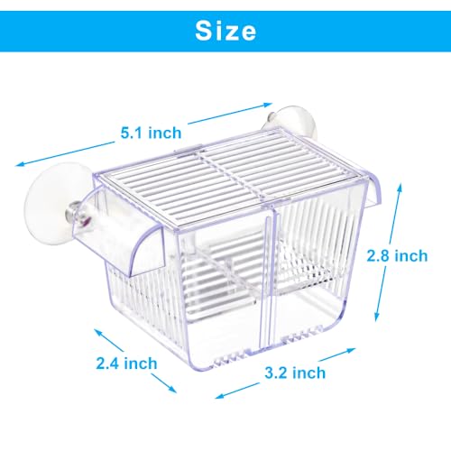 DaToo Fish Breeding Box Aquarium Holding Tank Transparent Fish Isolation Box Acclimation Hatchery Incubator Breeder for Betta Shrimp Clownfish Guppy(Size S)