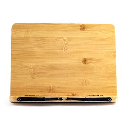 (49.68 x 35.6cm(19.68 x 14인치)) 엑스트라 라지 A+ XL 대나무 책 스탠드, 교과서 독서, 핸즈프리, 요리책 스탠드, 노트북, 아이패드, 태블릿 PC, 음악책, 조절 가능한 마더보드 각도