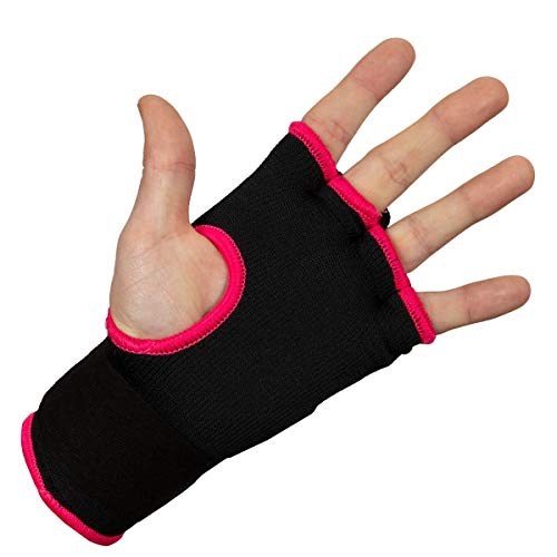 Title Boxing Attack Nitro Speed Wraps 2.0 - Boxing Wraps, Quick Wraps Boxing, Boxing Hand Wraps, Hand Wraps for Boxing Gloves, MMA Gloves, Wrist Wraps Boxing, Muay Thai Hand Wraps, Knuckle Protection - color: Black/Pink, size: Youth
