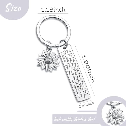 7RVZM Bible Verse Keychain Religious Gift Inspirational Jewelry Christening Keychain Goddaughter Gift