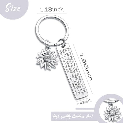 7RVZM Bible Verse Keychain Religious Gift Inspirational Jewelry Christening Keychain Goddaughter Gift