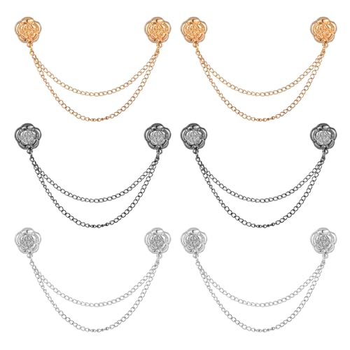 6pcs Magnetic Clothing Pins Magnet Clothing Clips with Chain