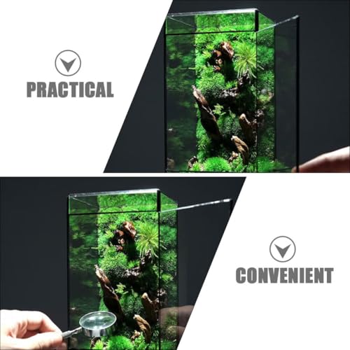 Glass Terrarium Moss Holder for Indoor Micro Landscape DIY, Small Geometric Handcrafted Glass Container with Black Tin Frame, Mini Ecological Plant Planter for Living Room Decor