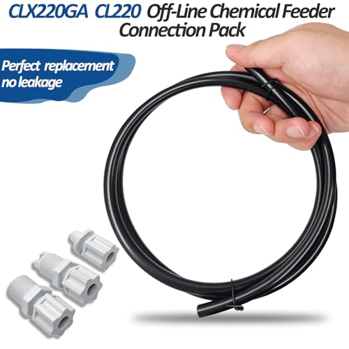 Romansk (2 Sets) Offline Feeder Connection Pack with Saddle Clamp | Chlorinator Feeder Hose Tubing Parts with 2 Sets Check Valve Control Valve, Replacement for CL200 CL220 Offline Pool Feeder