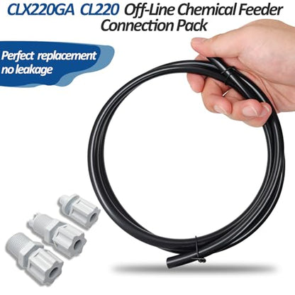 Romansk (2 Sets) Offline Feeder Connection Pack with Saddle Clamp | Chlorinator Feeder Hose Tubing Parts with 2 Sets Check Valve Control Valve, Replacement for CL200 CL220 Offline Pool Feeder