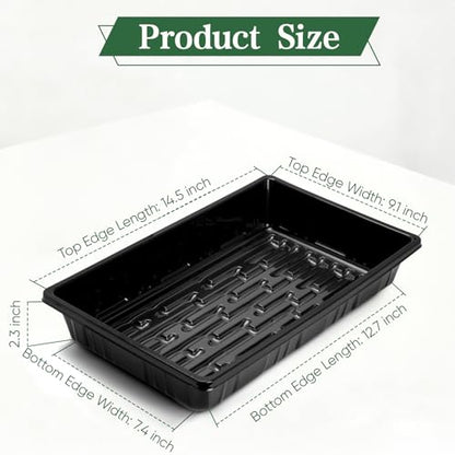 Sckee Upgraded 10 Pack Plant Growing Trays Seed Starting Tray Microgreens Growing Trays Seedling Plant Germination Starter Tray Transplant Fodder Flats, No Holes, No Leakage, Reusable (1015) - size: 1015