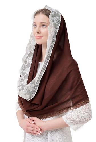 Leimandy Infinity Chapel Veil Hijab Scarf Head Wrap for Muslim V96 - color: Brown