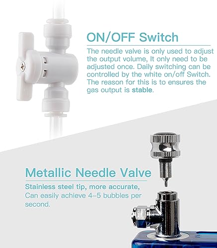 CO2 Kit for Aquarium - DIY System and Diffuser 2-in-1 Design G500-Blue - color: G500 Blue+ CO2 Diffuser