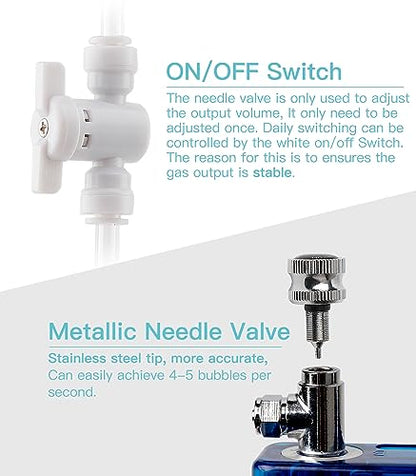 CO2 Kit for Aquarium - DIY System and Diffuser 2-in-1 Design G500-Blue - color: G500 Blue+ CO2 Diffuser