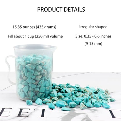 0.96LB Crushed Quartz Aquarium Gravel Vase Filler Succulent Rocks Home Decor Fish Tank Stones Pebbles Polished Bulk Irregular Shaped - Artificial Turquoise - color: Artificial Turquoise