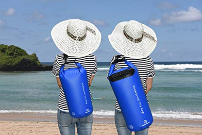 Freegrace Waterproof Dry Bag Set of 3 - Submersible Dry Sack with Double Zip Lock Seals - Includes Waist Pouch & Phone Case - Perfect for Kayaking, Swimming, Boating & Rafting (Navy Blue, 10L) - color: Navy Blue, size: 10L, style: Without Window