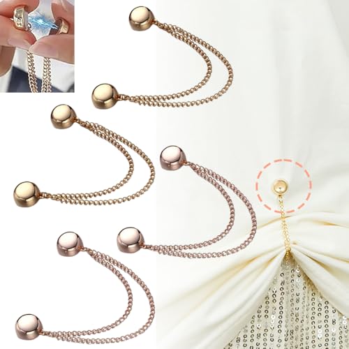 Ouliget Multi-Function Magnetic Clothing Clips,Pinless Buttons Shawl Clips - color: Rose Gold and Gold