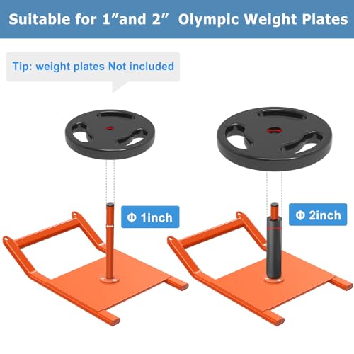 Weight Sled Fitness Strength Training Sled Weighted Sled Fits 1" & 2" Weight Plates Workout Sled Exercise Sled for Speed and Soccer Training