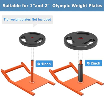 Weight Sled Fitness Strength Training Sled Weighted Sled Fits 1" & 2" Weight Plates Workout Sled Exercise Sled for Speed and Soccer Training