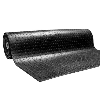 MSI Premium Black Rubber Floor Mat Roll - 3.3 x 33 ft, 4mm Thick - Heavy-Duty, Waterproof, Non-Slip Coin Texture - Cuttable, Easy Clean, Multipurpose Matting for Garage, Gym, Workshop, Industrial Use