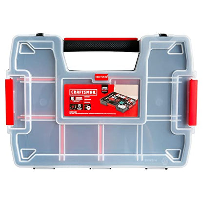 CRAFTSMAN Storage Organizer, Small Parts Organizer, 3-Packs with 10-Compartments, Lid Includes Secure Latch (CMST60964M) - size: 3 Pack (11.5" L x 2.5" W x 8.5" H), style: Triple Pack