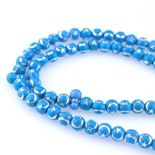 Muslims Islamic 99 Dhikr Tasbeeh Tasbih Prayer Beads, Blue Resin Beads with Tassel