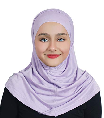 Girl's Hijab Cotton 1 Piece Amira Hijab - color: Lavender