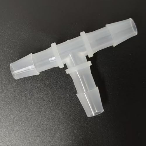 3 Way Tee Connector Equal Barbed T-Fitting 3 Way Hose Barb Adapter for Laboratory Biochemical Analytical Instruments Food Machinery Aquarium Equipment 100pc/pk (7.9mm 5/16'' Cir) - size: 7.9mm 5/16'' Cir