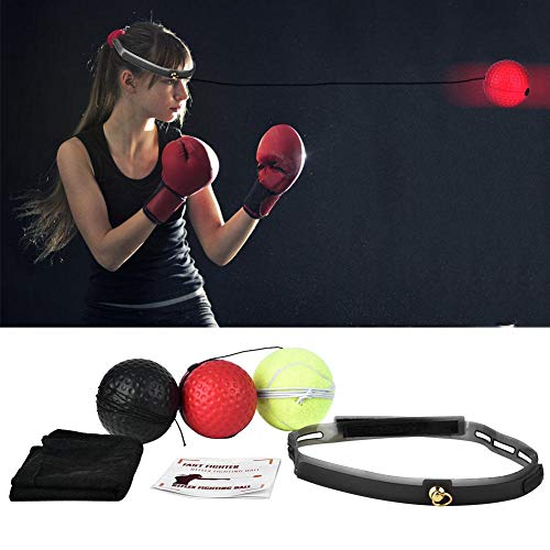 Dioche Boxing Reflex Ball Set with Reflex Ball and Headband, Boxing Speed Training Balls, Boxing Punch Exercise Ball for Reflex Speed Training, Fight Skill and Hand Eye Coordination Training