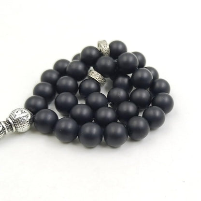 ALBASHAN Tasbih Black agate Onxy prayer beads bracelets Gift Eid misbaha arabic pendant turkish fashion accessories muslim Jewelry 10mm - size: 10mm × 51beads
