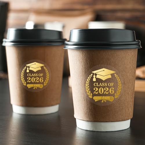 120 Pack Class of 2026 Graduation Stickers,Graduation Sticker for Envelope Seals,Gold Seals for Certificates,Gold Foil Sticker,Graduate Party Favor 1.6in,Congratulations Graduates - color: 26 Graduation Sticker a