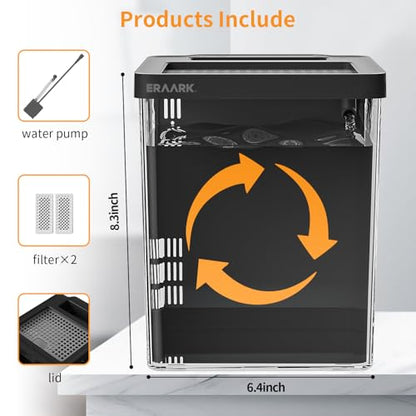 ERAARK 1.5 Gallon Betta Fish Tank Aquarium kit with Filter LED Light, Water Pump, Fish Tank Starter Kits, Fish Bowl