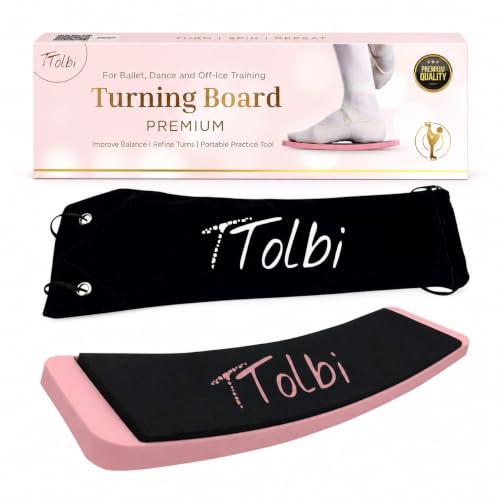 Turn Board for Dancers and Skaters, Ballet and Figure Skating Spinner | Off-ice trainer to improve spins, turns and balance for ballet, ice skating, cheer and gymnastics, all levels - color: Pink Premium
