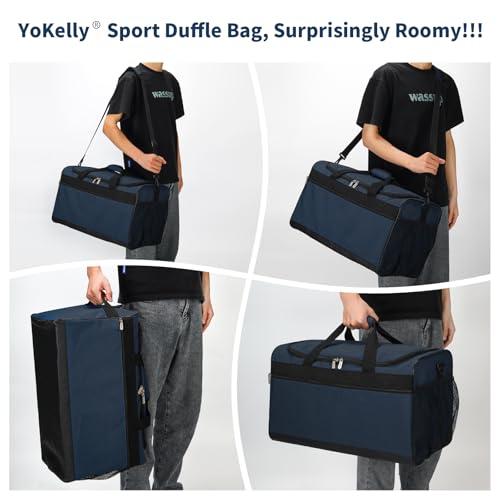 40L Gym Bag for Men, Navy Blue | 20 inch, Sport Duffle Bag, Weekender, Travel - color: Navy Blue