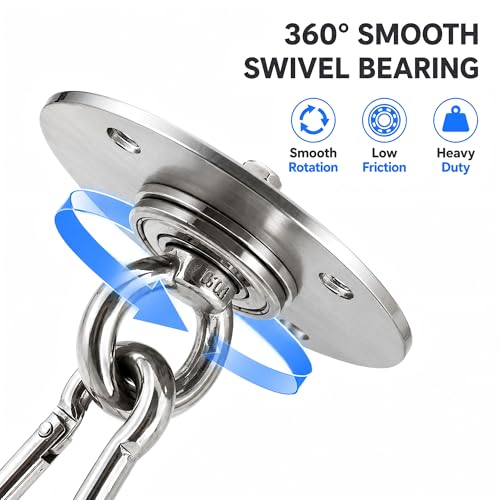Heavy Bag Hanger, 304 Stainless Steel Punching Bag Ceiling Mount with 4 Springs, Vibration & Noise Dampening Design - color: Hanger with Spring for Concrete Ceiling