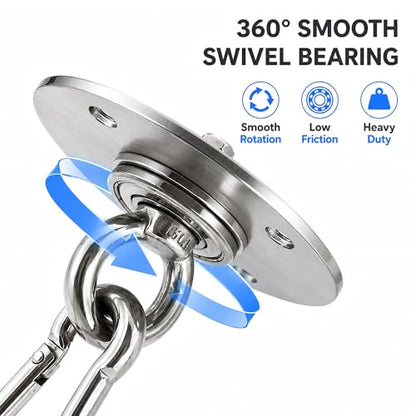 Heavy Bag Hanger, 304 Stainless Steel Punching Bag Ceiling Mount with 4 Springs, Vibration & Noise Dampening Design - color: Hanger with Spring for Concrete Ceiling
