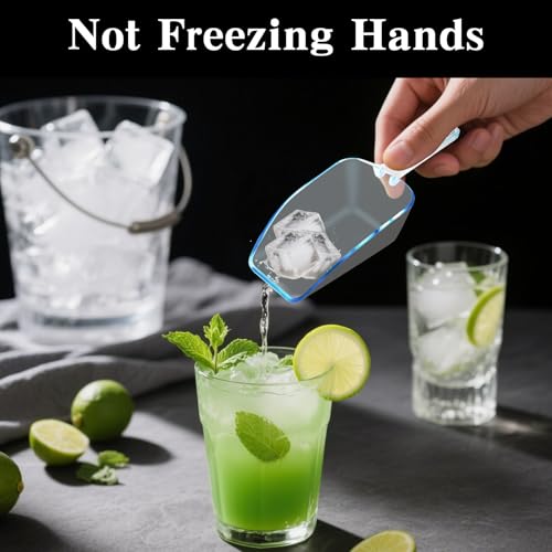 12 Pcs Blue Plastic Ice Scoop, Medium Multi Purpose Plastic Ice Scoop Sets, Ices Cube Scoops for Freezer Ices Machine Dry Goods Canisters Candy Buffet Kitchen Food Coffee Wedding Desserts（6.7 Inch） - color: Blue