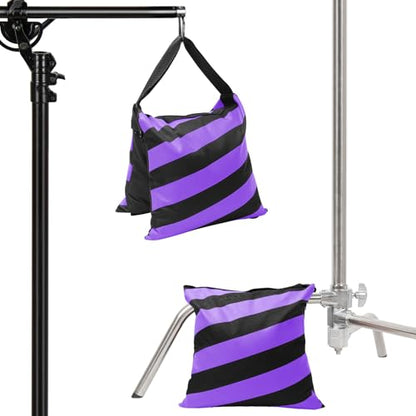 4 Packs Purple Sandbag Weight Bags for Light Photography Video Equipment | Heavy Duty Saddlebags for Backdrop Stand, Photo Tripod, Canopy, Pop up Tent, Umbrella Base, Fishing Chair, Picnic Table - color: Purple